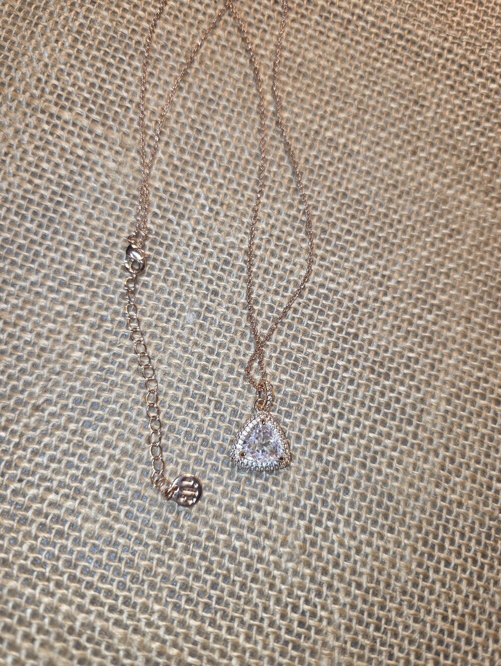Bomb Party Rose Gold Triangle Halo Clear CZ